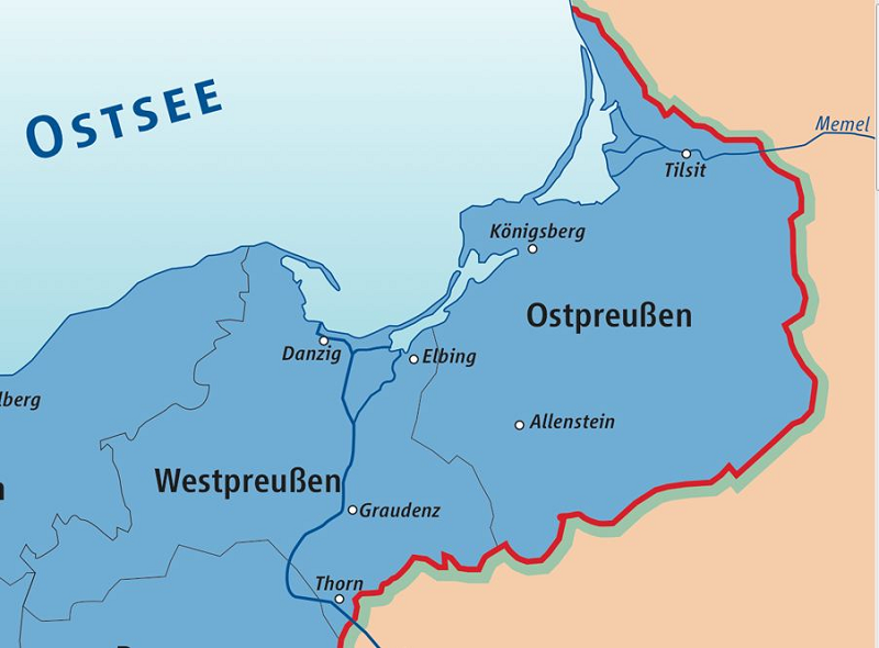 Regionen-Seite Ostpreussen / Westpreussen - Website der Arge Deutsche